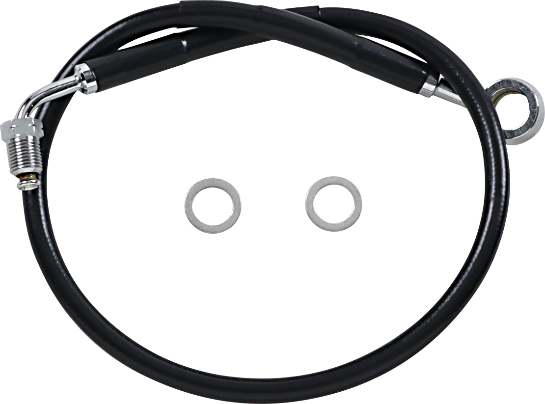 Drag specialties Brake Line - Front (Upper) - Black Harley Davidson