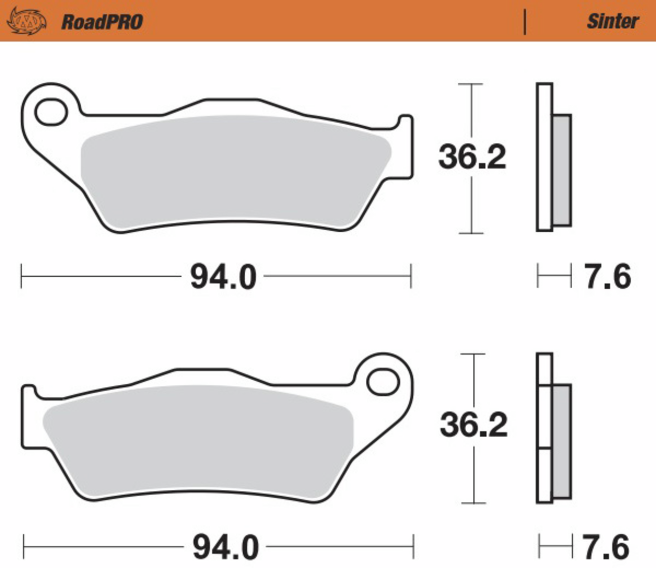 RoadPro Sintered Metal Brake Pads