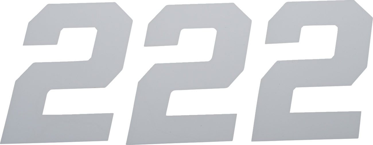 D'cor visuals Race Number Plate - #2 - White - 4"