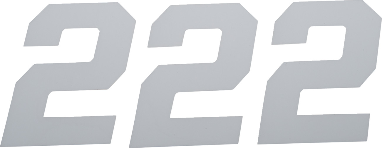 D'cor visuals Race Number Plate - #2 - White - 4"