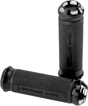 Performance Machine Apex Black Hand Grips for 82-20 Harley Touring Dyna Softail