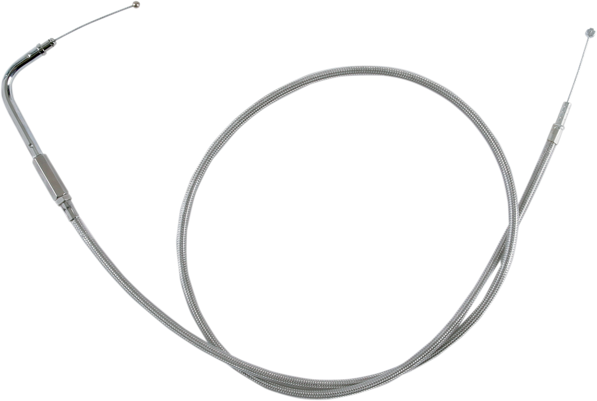 Drag specialties Stainless Braided Idle Cable - 42-1/2" 1996-2001 Harley Davidson FLHRI Road King / 1998-2001 Harley Davidson FLHRCI Road King Classic