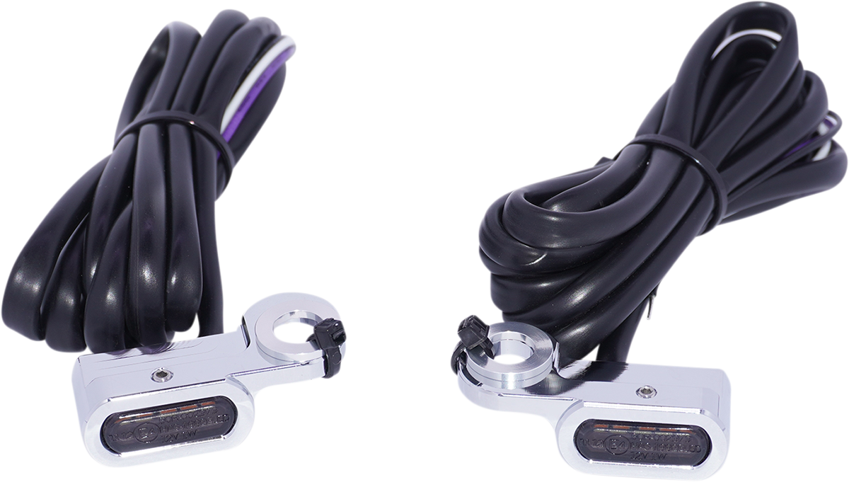 Drag specialties Marker Lights - Amber/White - Smoke Lens - Chrome Harley Davidson