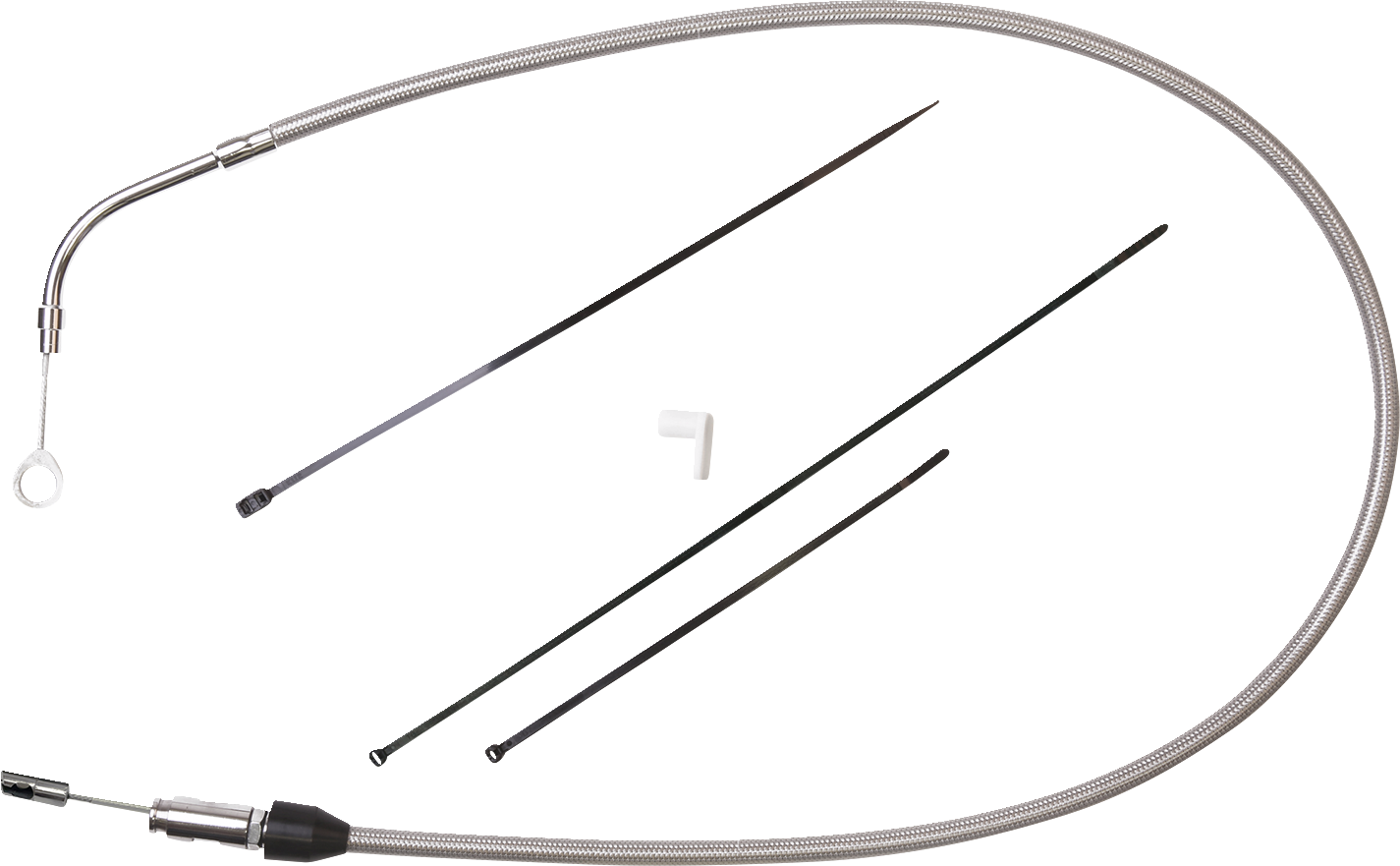 Drag specialties Quick Connect Clutch Cable - Upper - 47" - Stainless Steel Harley Davidson