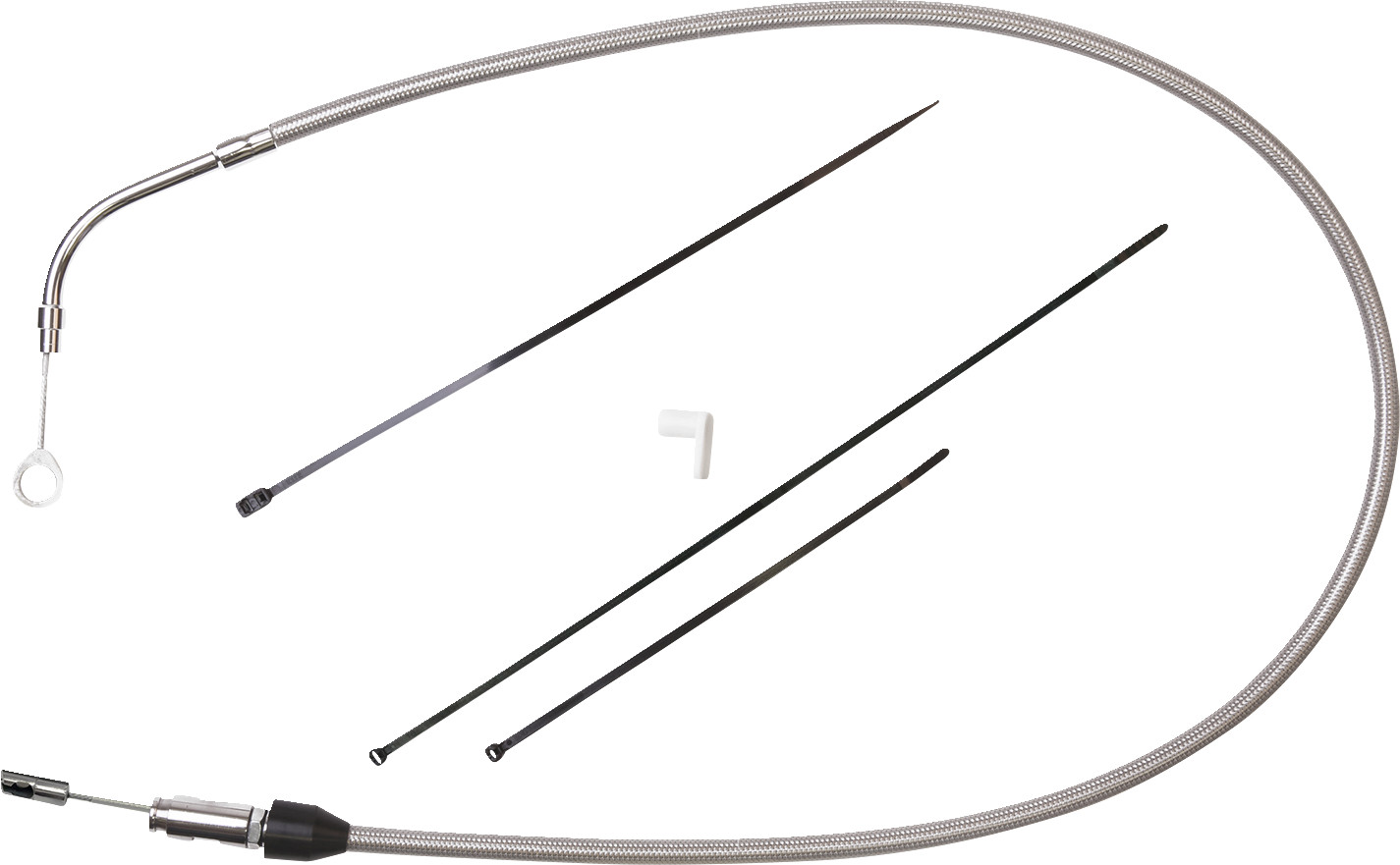 Drag specialties Quick Connect Clutch Cable - Upper - 45" - Stainless Steel Harley Davidson
