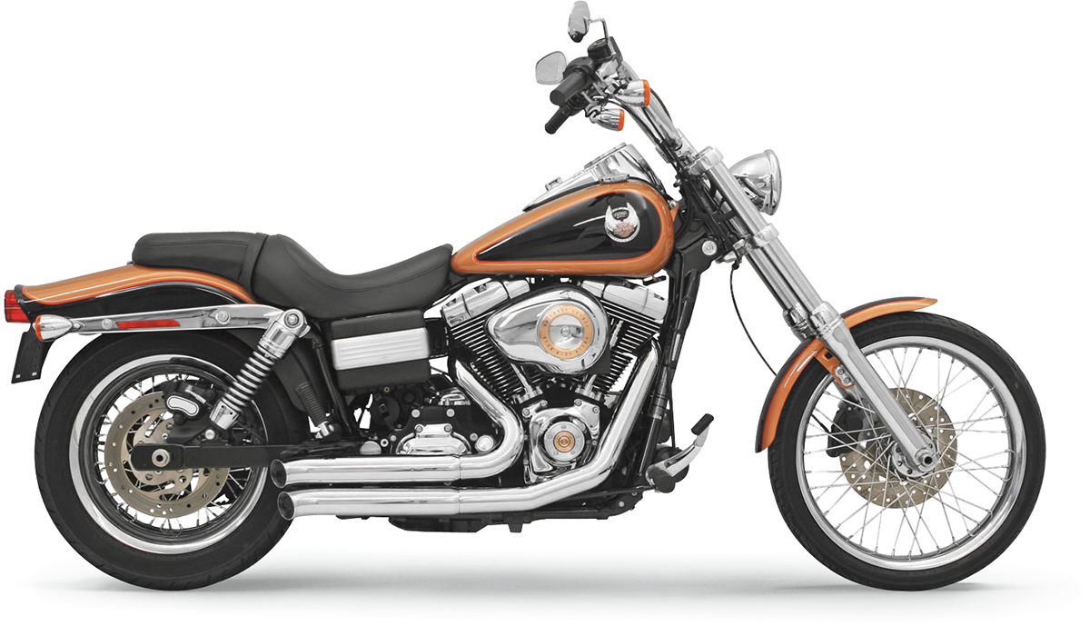 FXD 2-into-1 Lakeside Black Exhaust Pipe For Harley Davidson V-Twin 30-0710