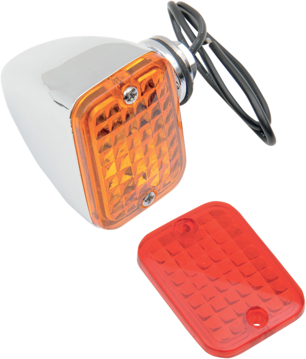 Drag specialties Rectangular Market Light - Single Filament - Amber/Red