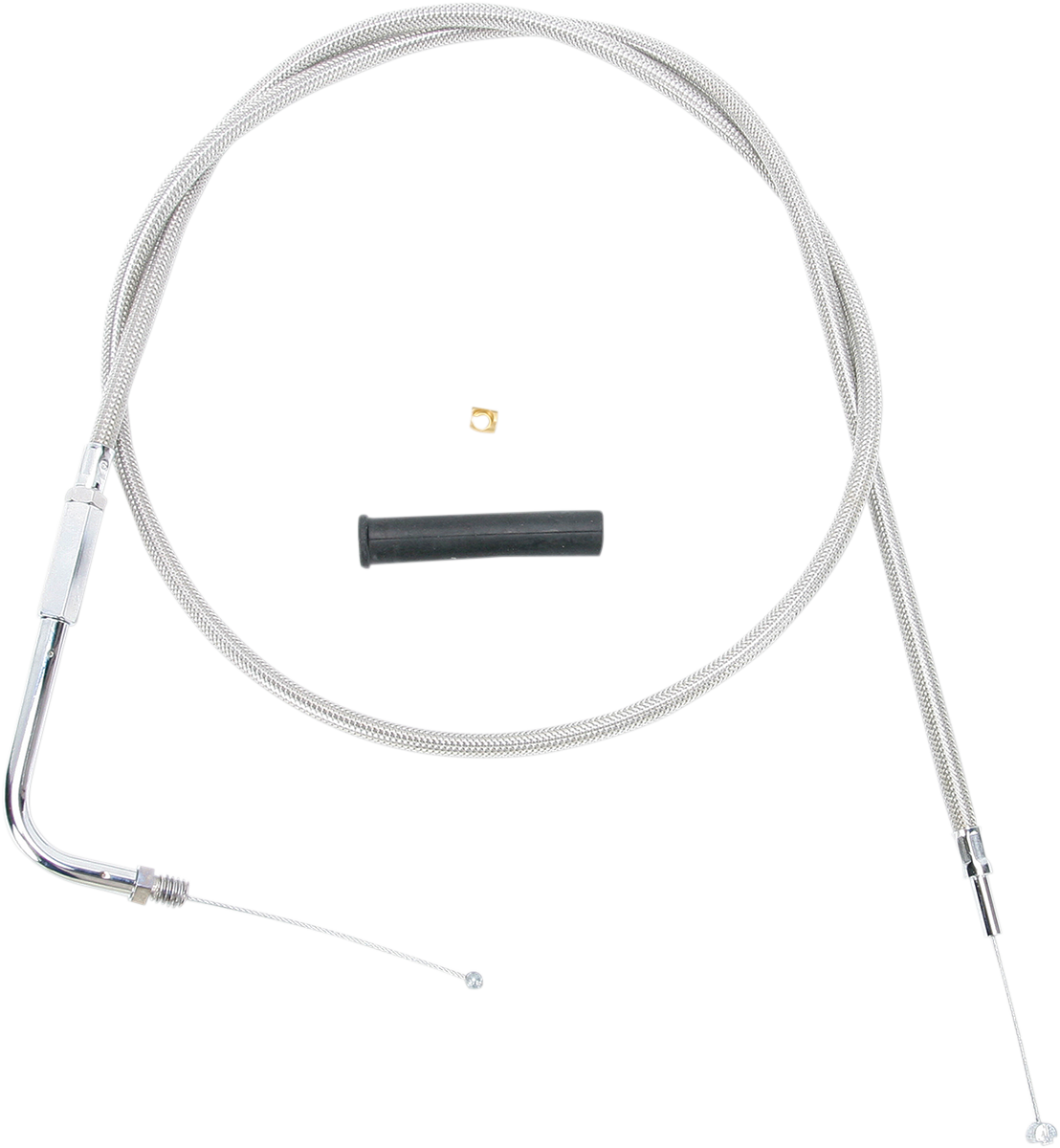 Drag specialties Stainless Braided Throttle Cable - 48" Harley Davidson