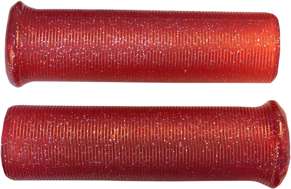 Emgo Star Fire Flake Grips - Retro - Metal - 1" - Red