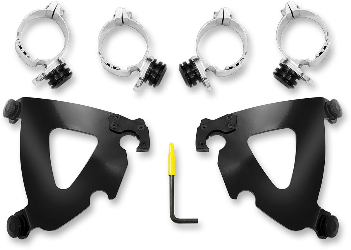 Memphis Shades Black Road Warrior Fairing & Mounting Kit 0617 Harley