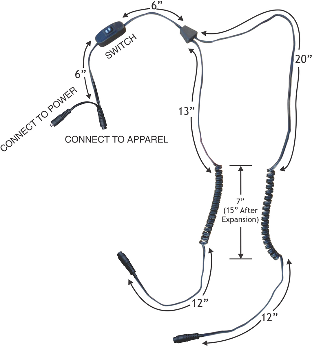 Gears canada Switched Y Cord for Heated Socks