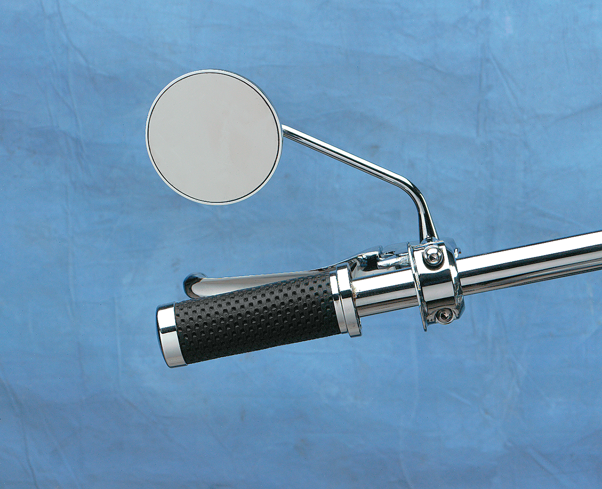 Drag specialties Mirror - Round Series - Side View - Stealth II/Thin - Chrome - Left/Right - Each