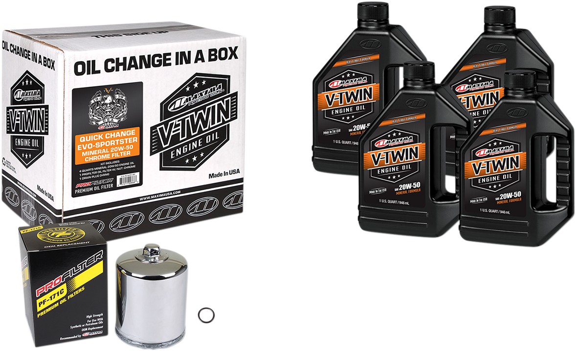 Maxima Racing Conventional 20W-50 Qick Oil Change Kit 84-20 Harley Sportster