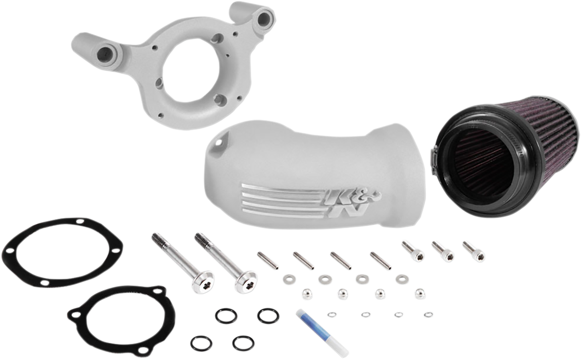 K & n Aircharger® Intake System with Cast Aluminum Intake Tube - Satin Silver Harley Davidson