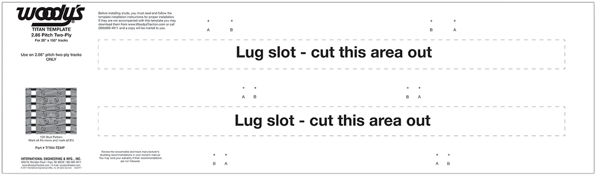 WOODY'S Studding Template