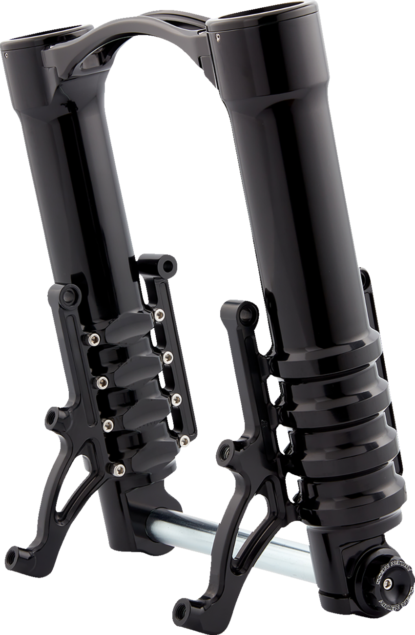 Arlen ness Fork Legs - 49 mm - Black Anodized - For Custom Radial Mount Brake Caliper Harley Davidson