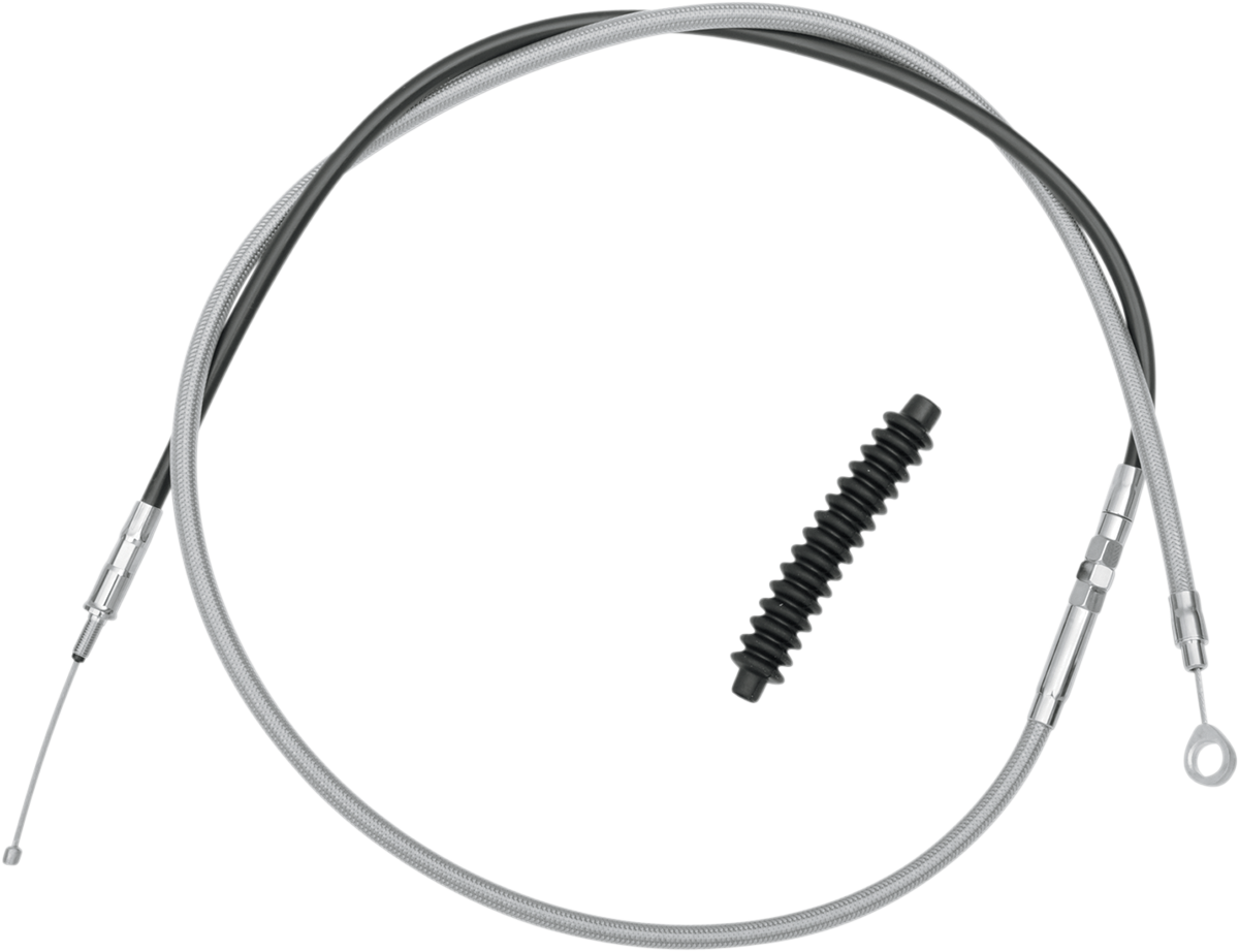 Drag specialties High-Efficiency Braided Stainless Steel Clutch Cable - 70-15/16" Harley Davidson