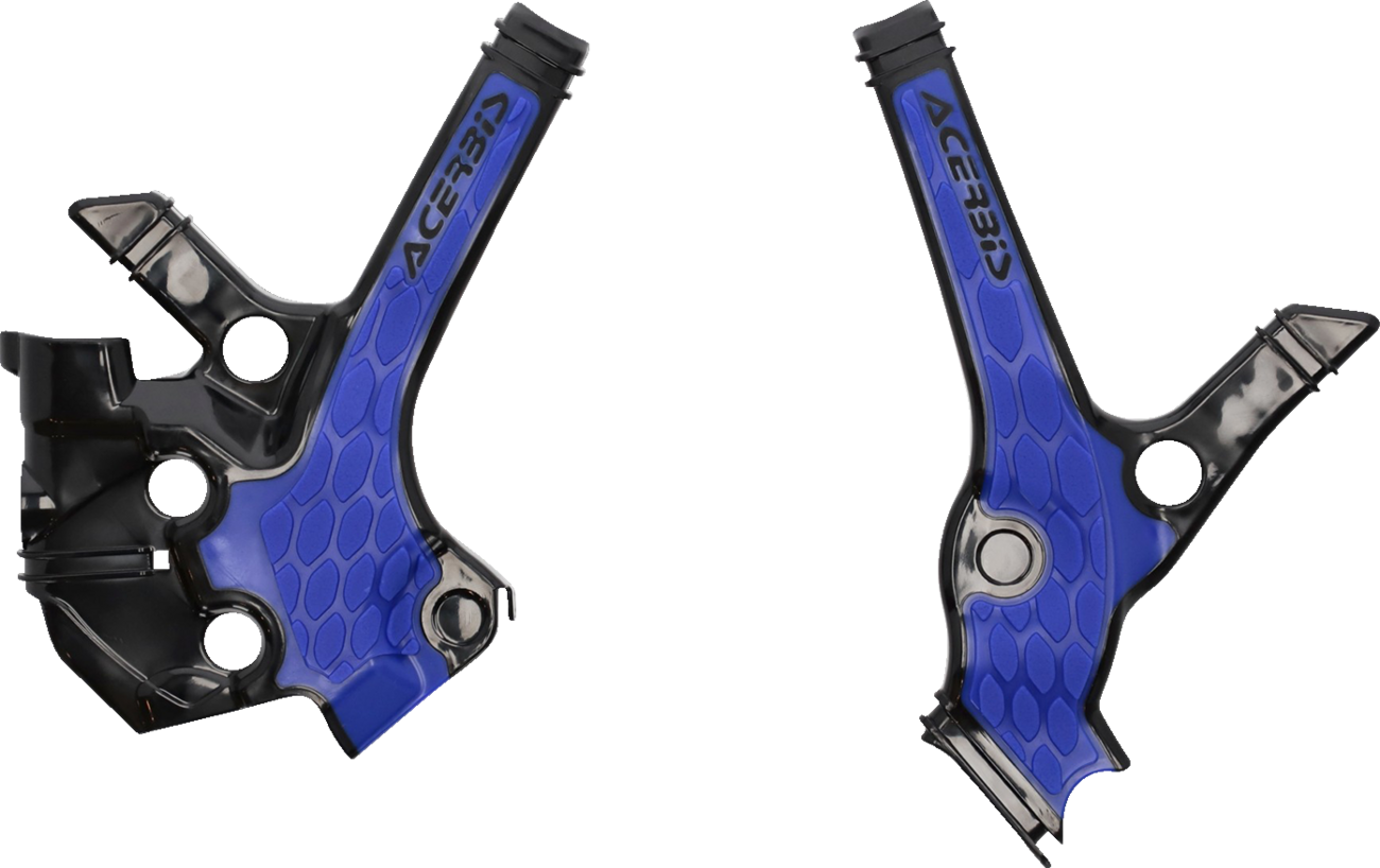 Acerbis X-Grip Frame Guards - Black/Blue - YZ 85 2022-2025 Yamaha YZ85