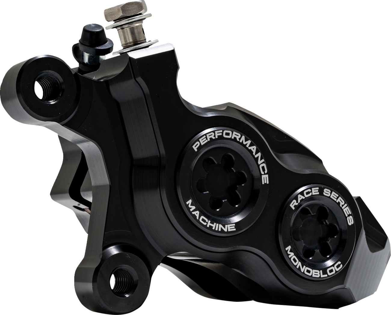 Performance machine (pm) Caliper - 137 X 4B - Left - Black Anodized with Black Bore Caps Harley Davidson