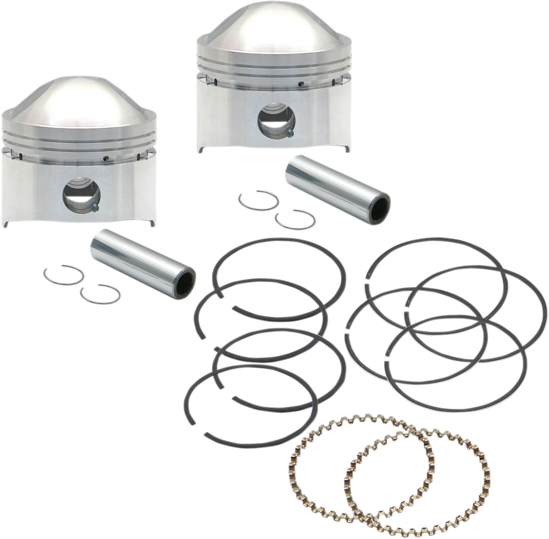 S&S Cycle 3.5" Bore High Compression Piston Kit For Harley Big Twin 1936-1984