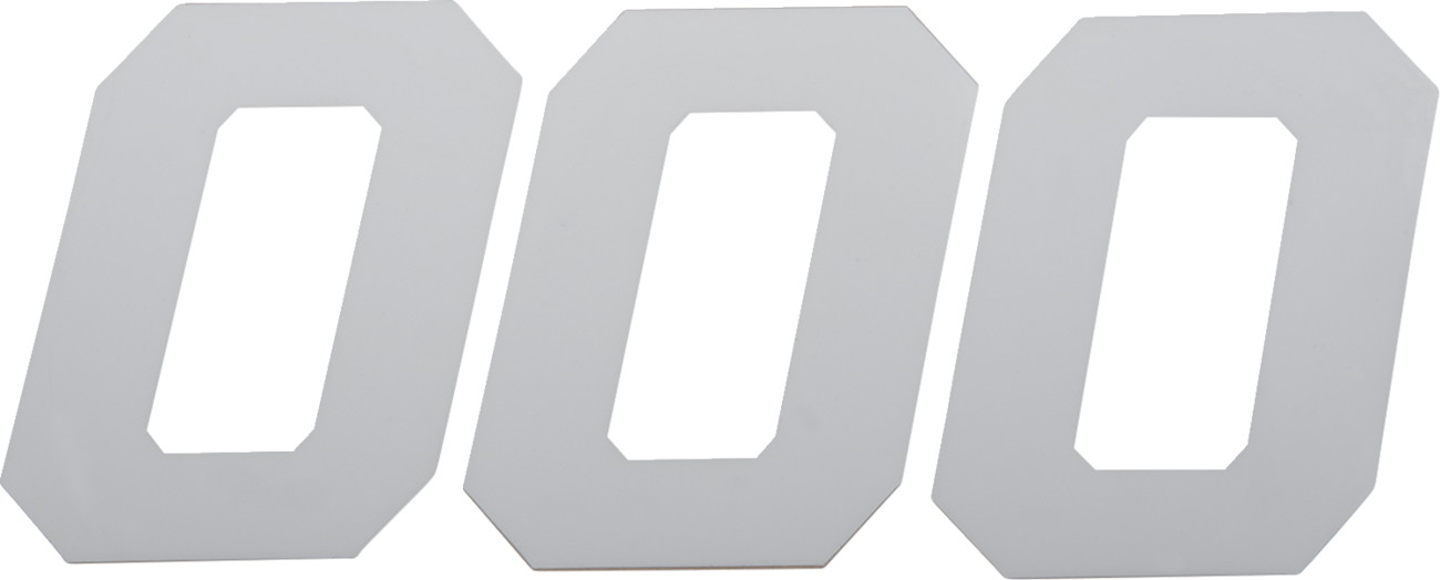 D'cor visuals Race Number Plate - #0 - White - 4"