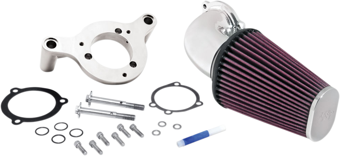 K & n Aircharger® Intake System with Mandrel-Bent Aluminum Intake Tube Kit - Bright Chrome Harley Davidson