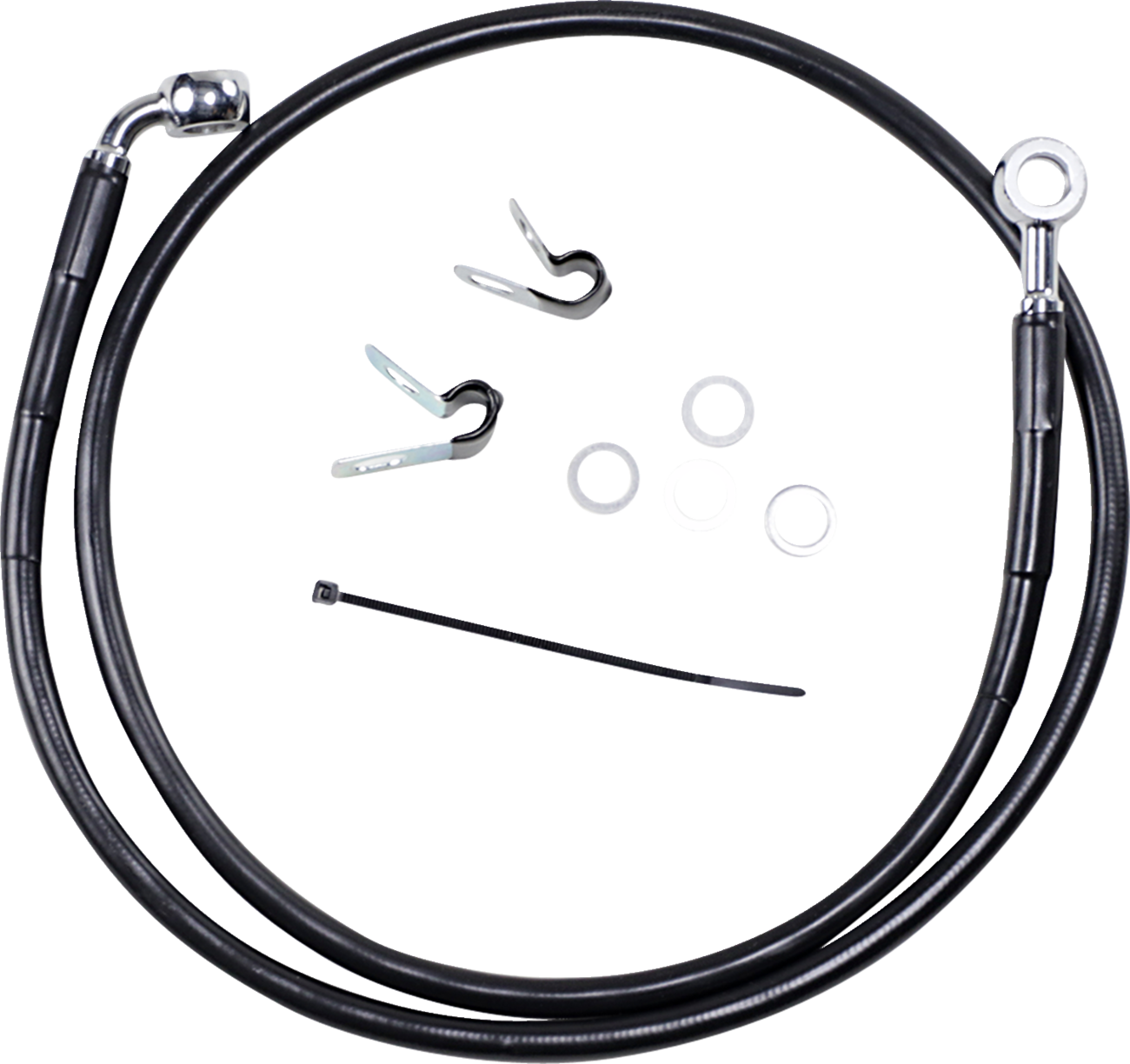 Drag specialties Brake Line - Front - Black - +4" - '04-'10 XL Harley Davidson