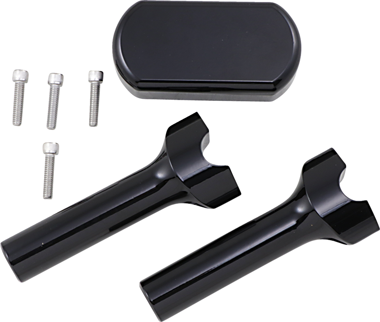 La choppers Solid Handlebar Riser & Top Clamp Kit - 6" - Black