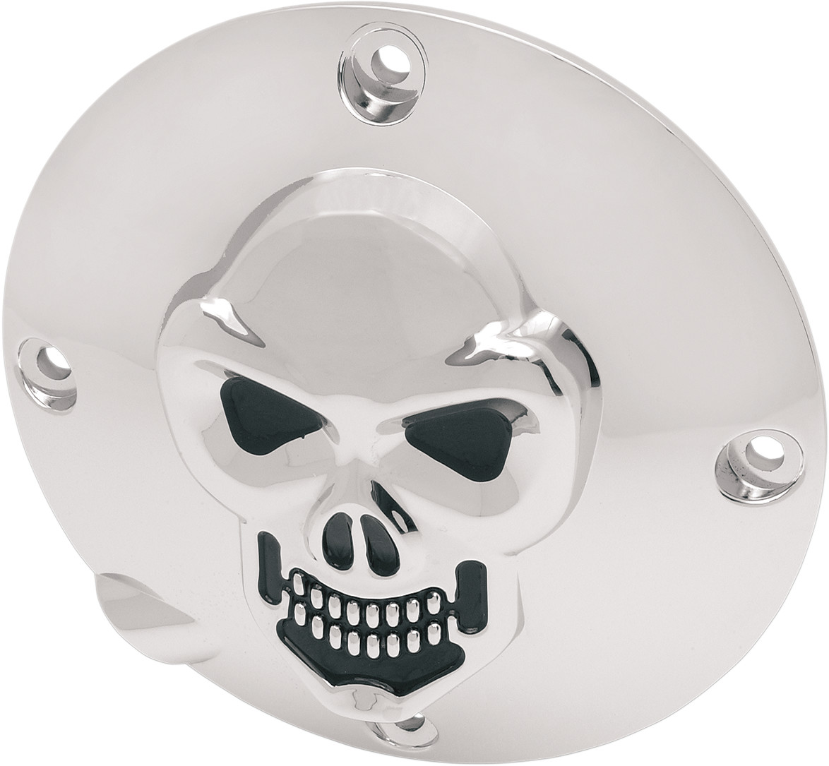 Drag Specialties Chrome 3-D Skull Derby Cover