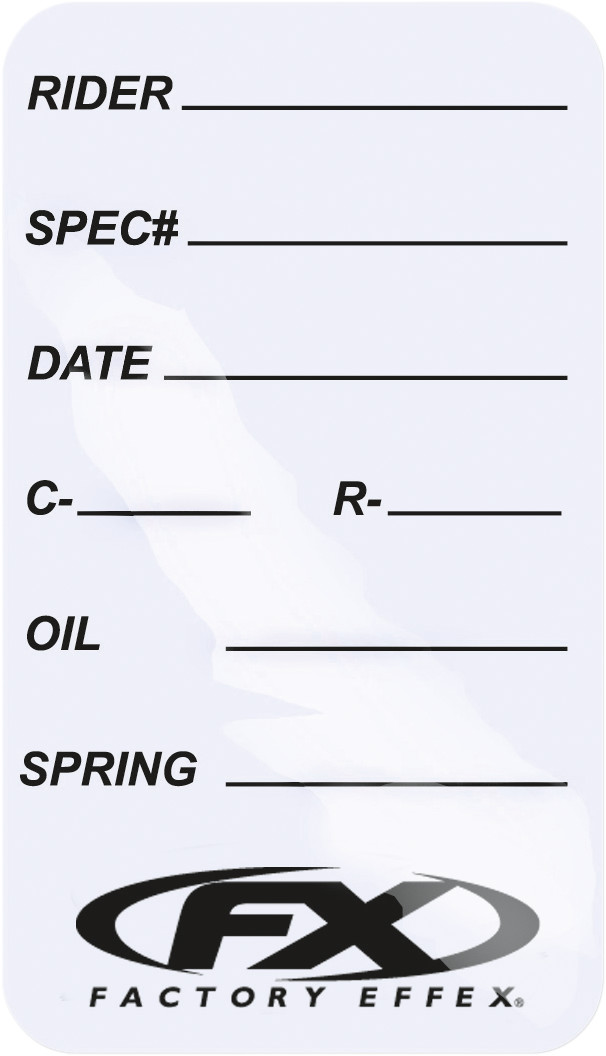 FACTORY EFFEX Suspension Spec Sticker