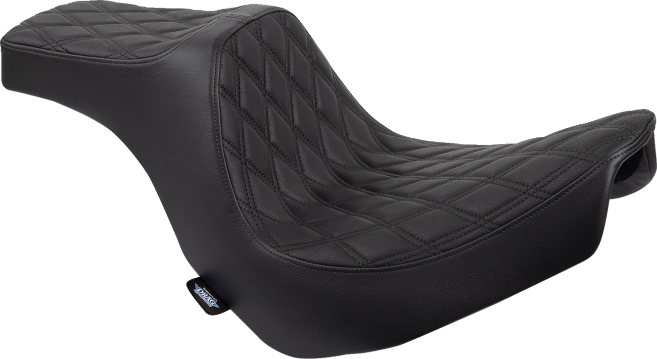 Drag specialties seats Predator III 2-Up Seat - Double Diamond - Black w/ Black Stitching - FL/FX '18-'24 Harley Davidson