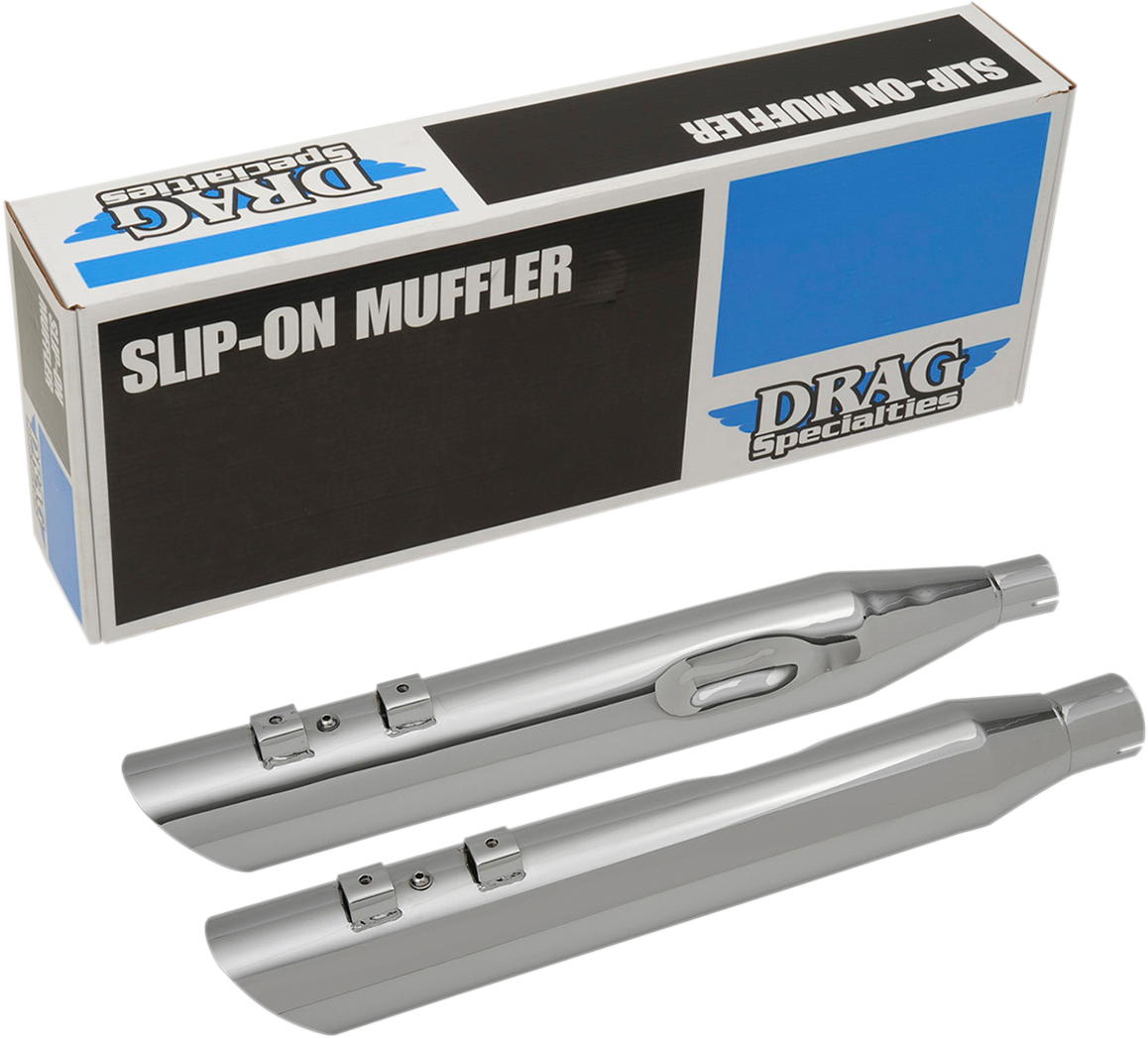 Drag specialties 4" Slashdown Slip-On Mufflers - Chrome Harley Davidson