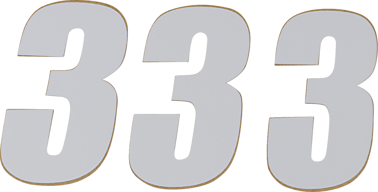 D'cor visuals SX Plate Number - #3 - White - 6"