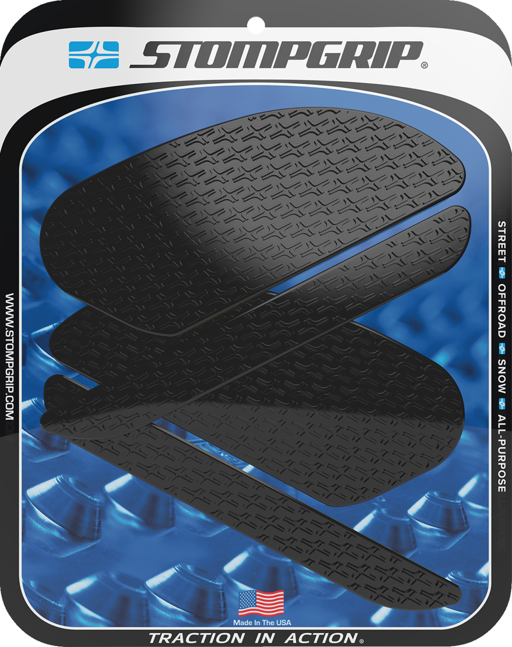 Stompgrip Traction Pad Tank Grips - Icon - Black - Ninja H2 2015-2025 Kawasaki ZX1000 Ninja H2