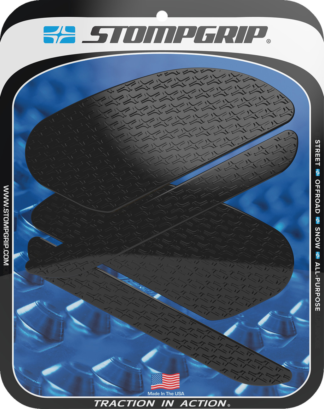 Stompgrip Traction Pad Tank Grips - Icon - Black - Ninja H2 2015-2025 Kawasaki ZX1000 Ninja H2