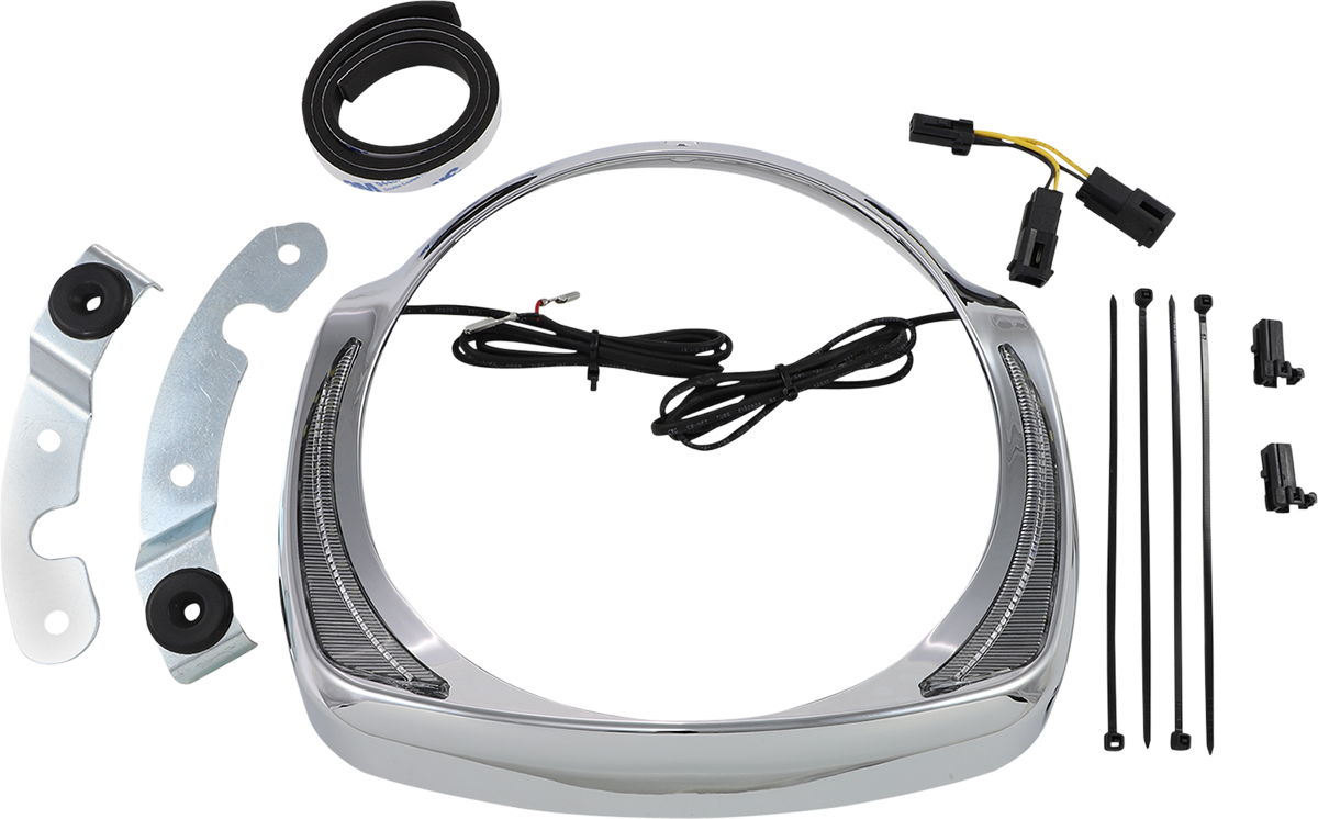 Ciro LED Fang Headlight Bezel For Harley Touring 2014-2025