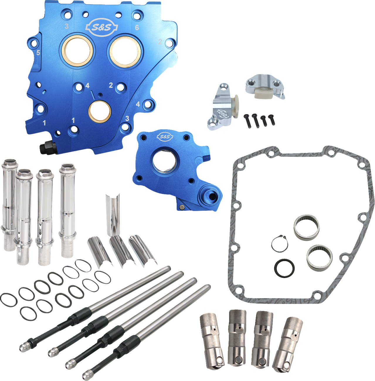 S&s cycle Cam Chest Kit without Cams - Chain Drive - Chrome Pushrods - Twin Cam Harley Davidson
