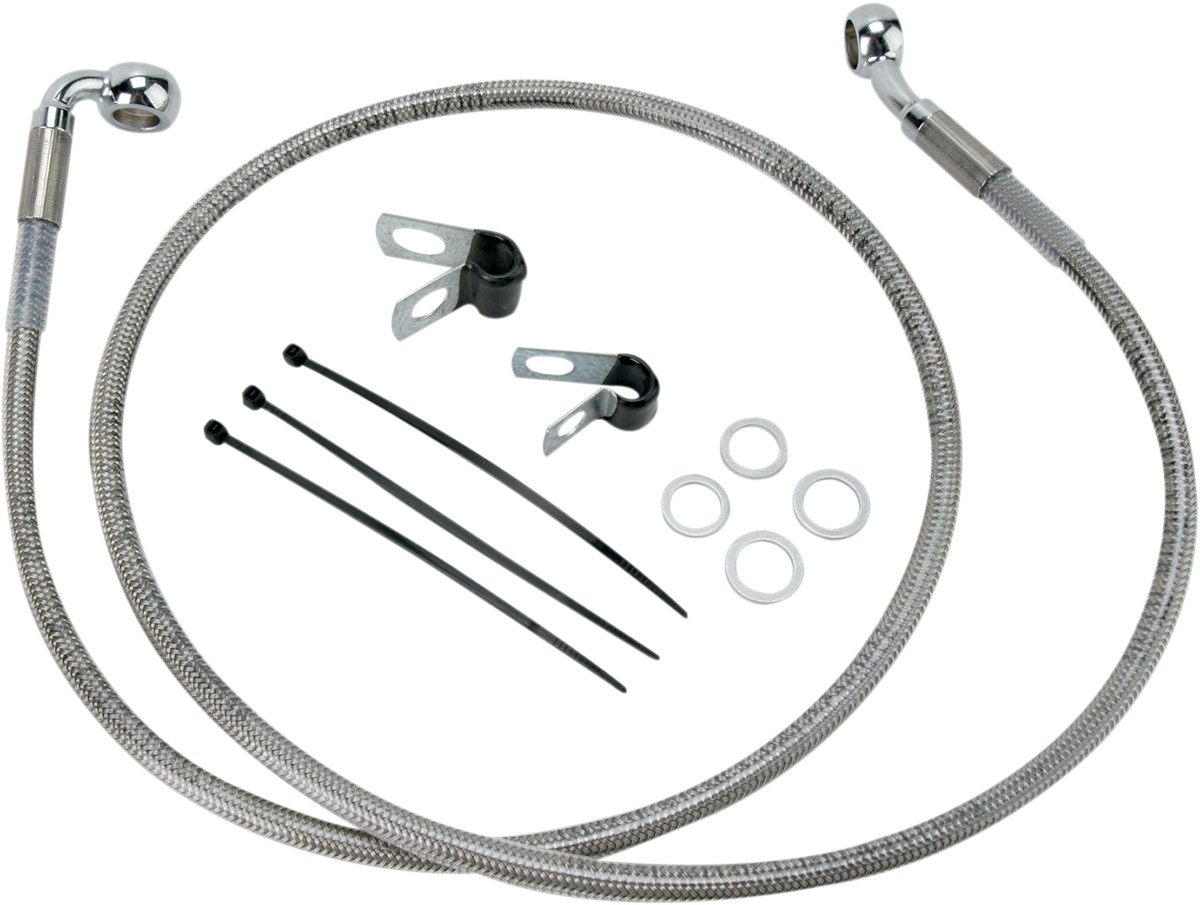 Drag Specialties Extended Length Stainless Steel Brake Line Kit