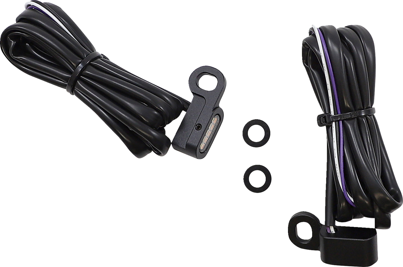 Drag specialties Marker Lights - White/Amber - Black Harley Davidson