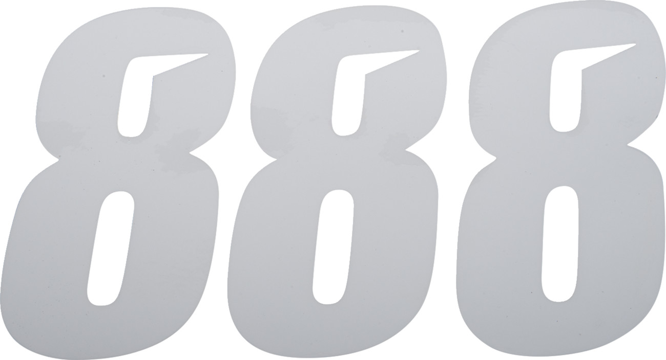 D'cor visuals Slash Number Plate - #8 - White - 7"