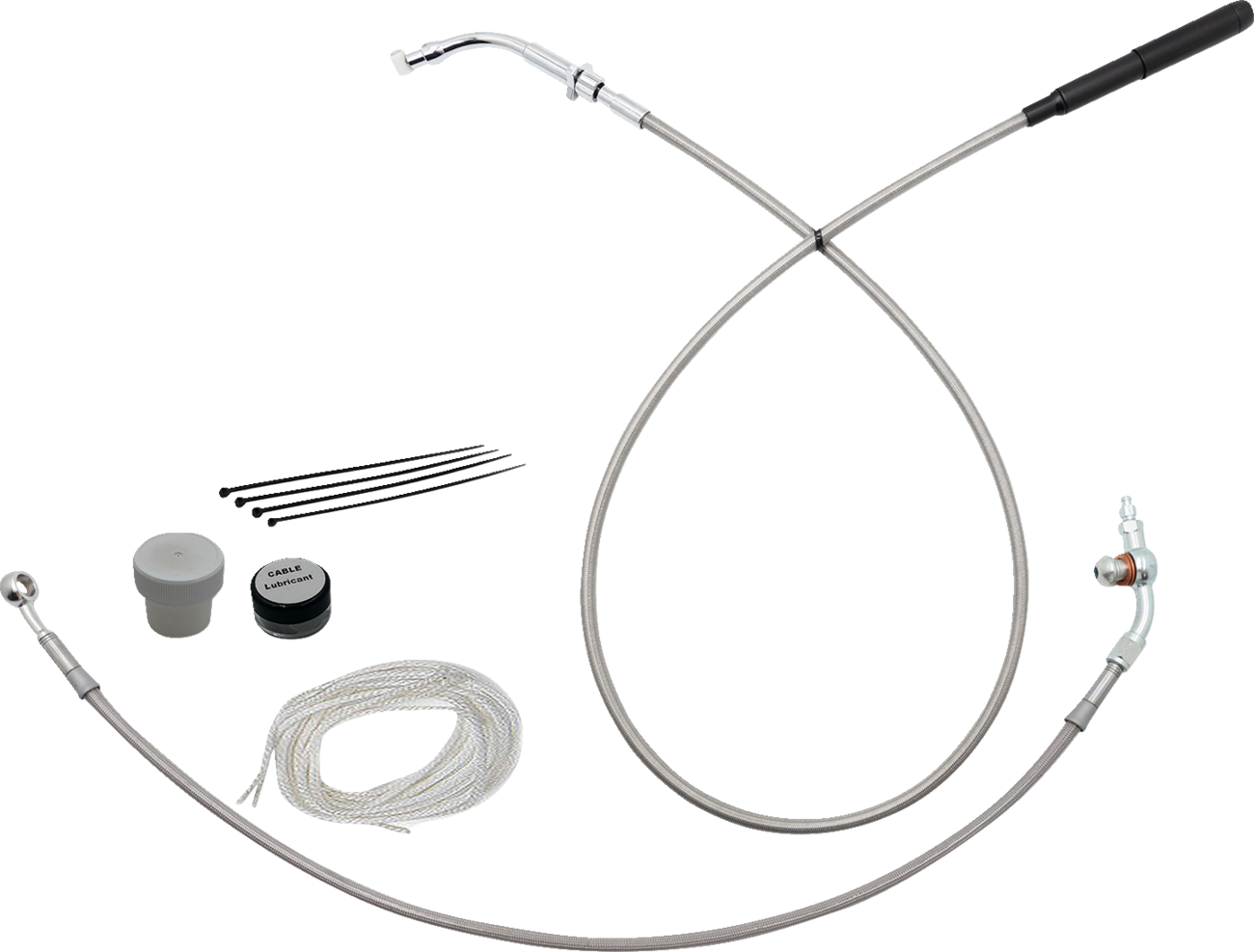 Fat baggers inc. EZ Install Kit - 14" Handlebars - Upper Clutch - Braided Stainless Steel/Chrome 2023-2025 Harley Davidson FLTRXSE CVO Road Glide