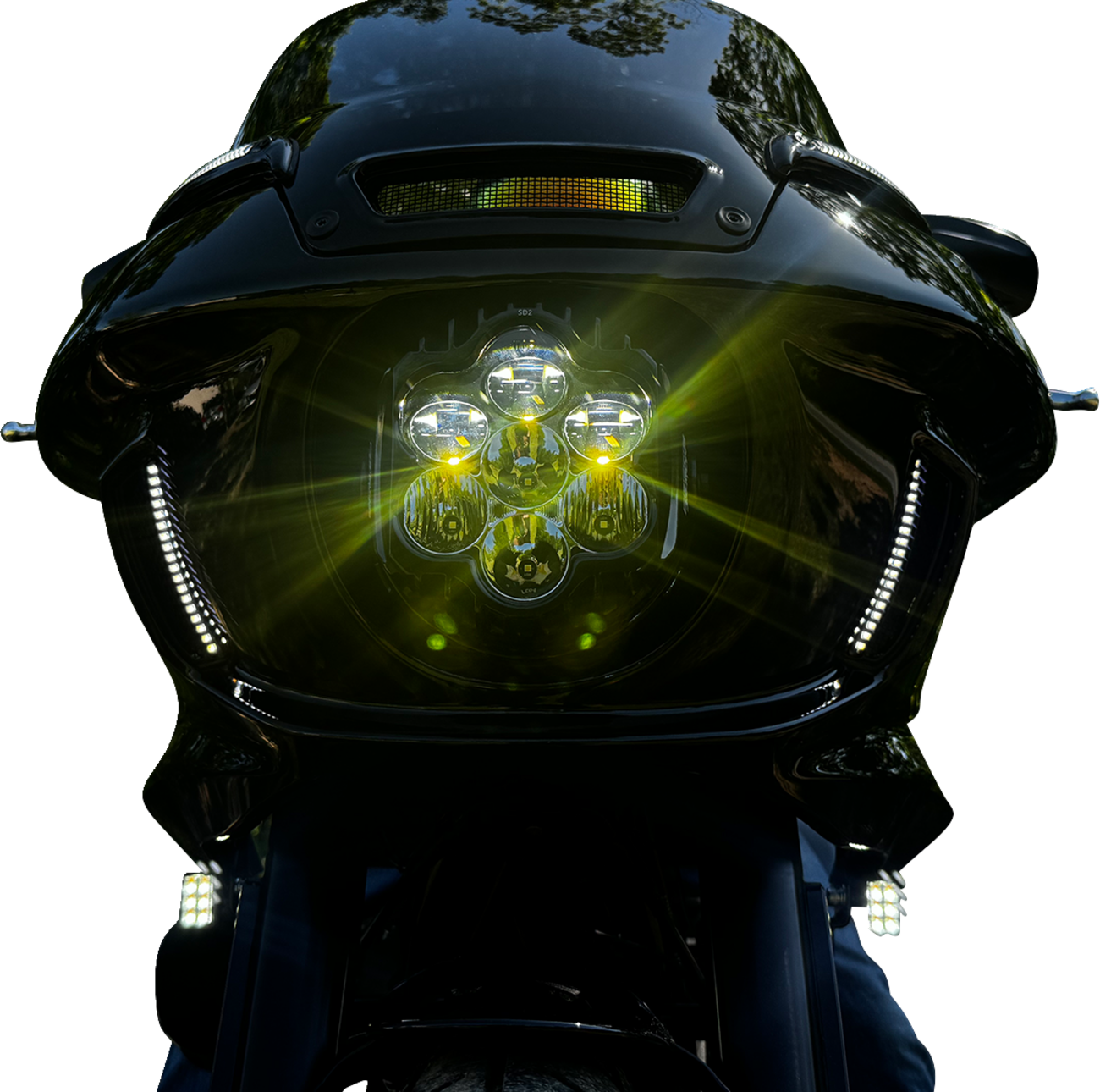 Custom Dynamics Shark Demon 2 Headlight For Harley Low Rider ST 2022-2025