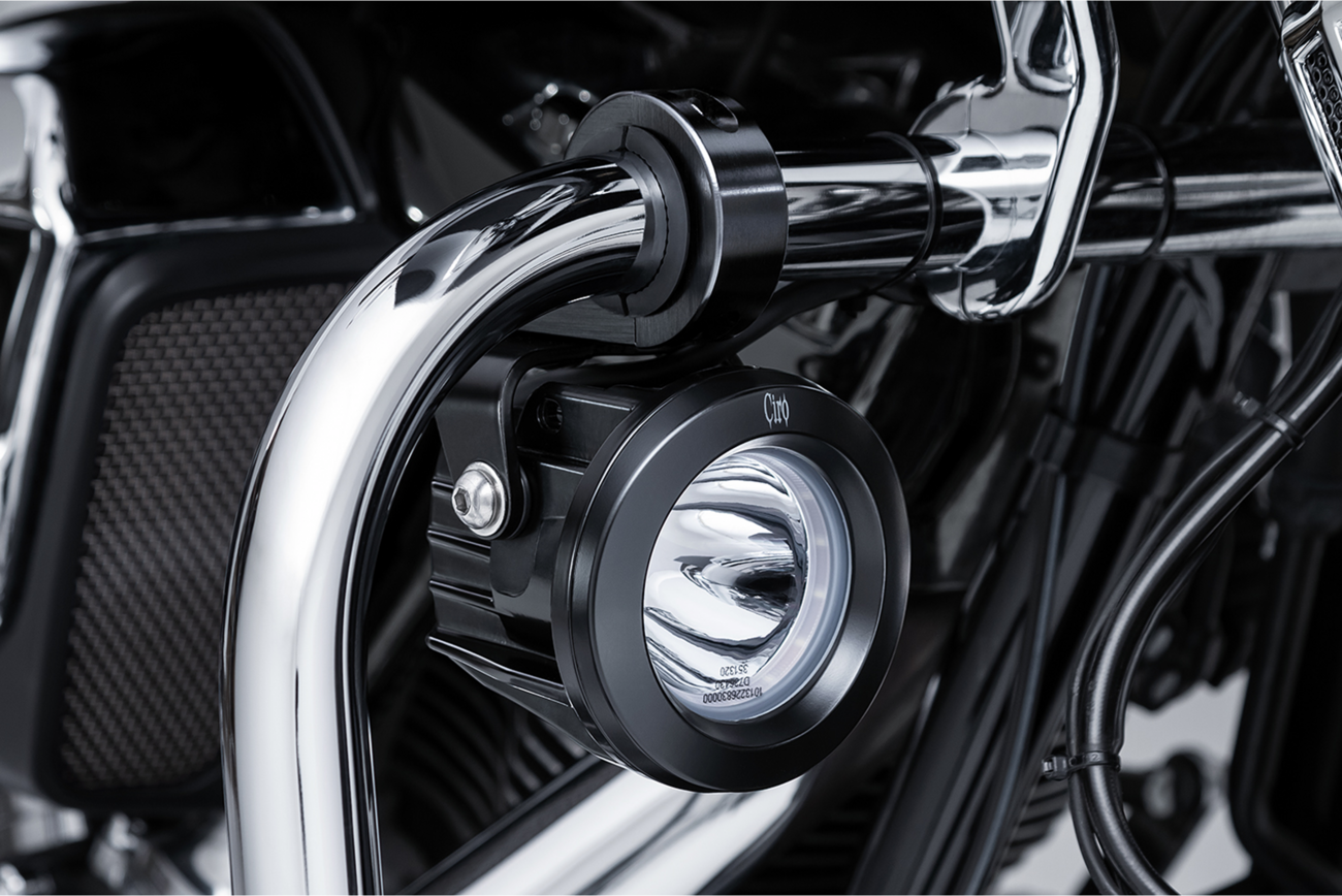 Ciro Tac-10 Light Cannon Driving Lights With 1 1/4" Mount For Harley Touring 2014-2026
