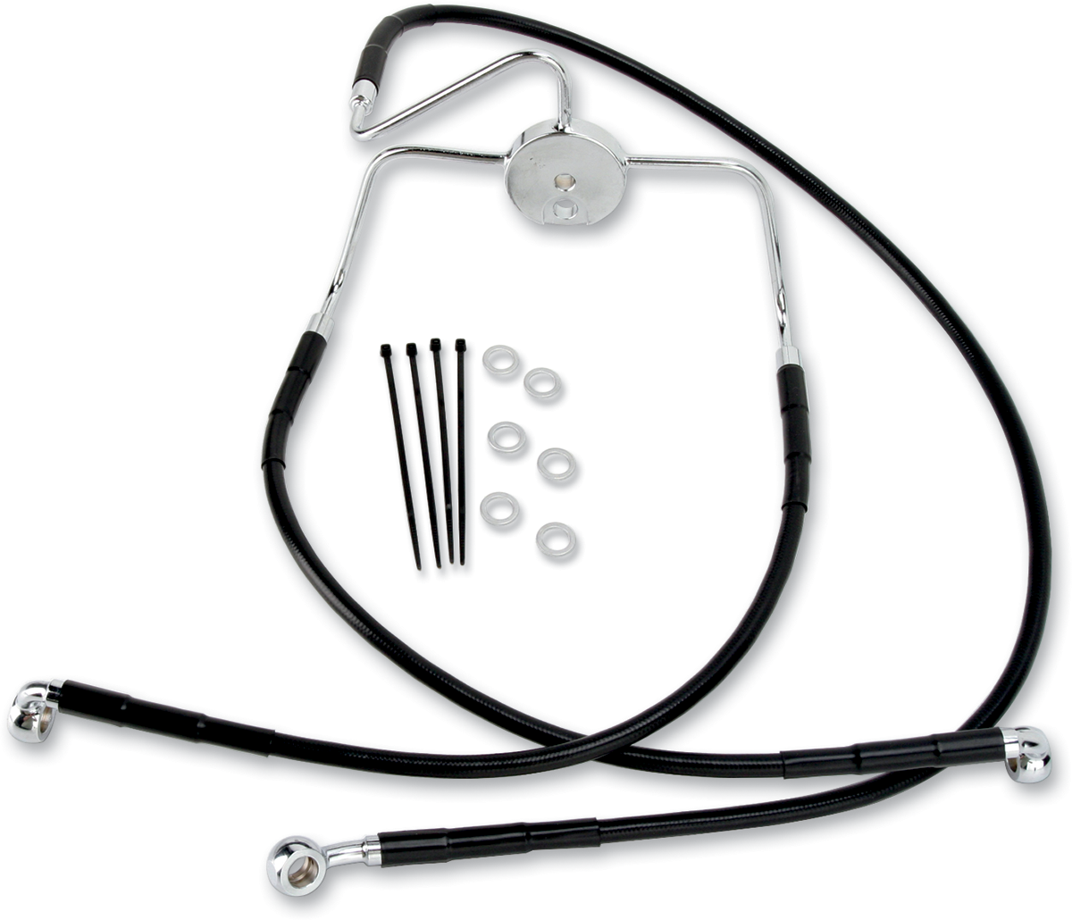 Drag specialties Brake Line - Front (Lower/Upper) - Black Harley Davidson