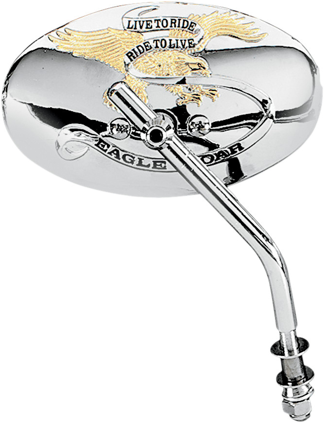 Drag Specialties Live To Ride Custom Mirrors — Oval