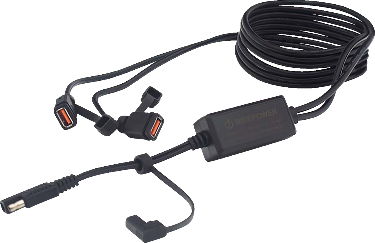 RIDEPOWER SAE to Two USB Port with Intelligent Electronics Charging Cable