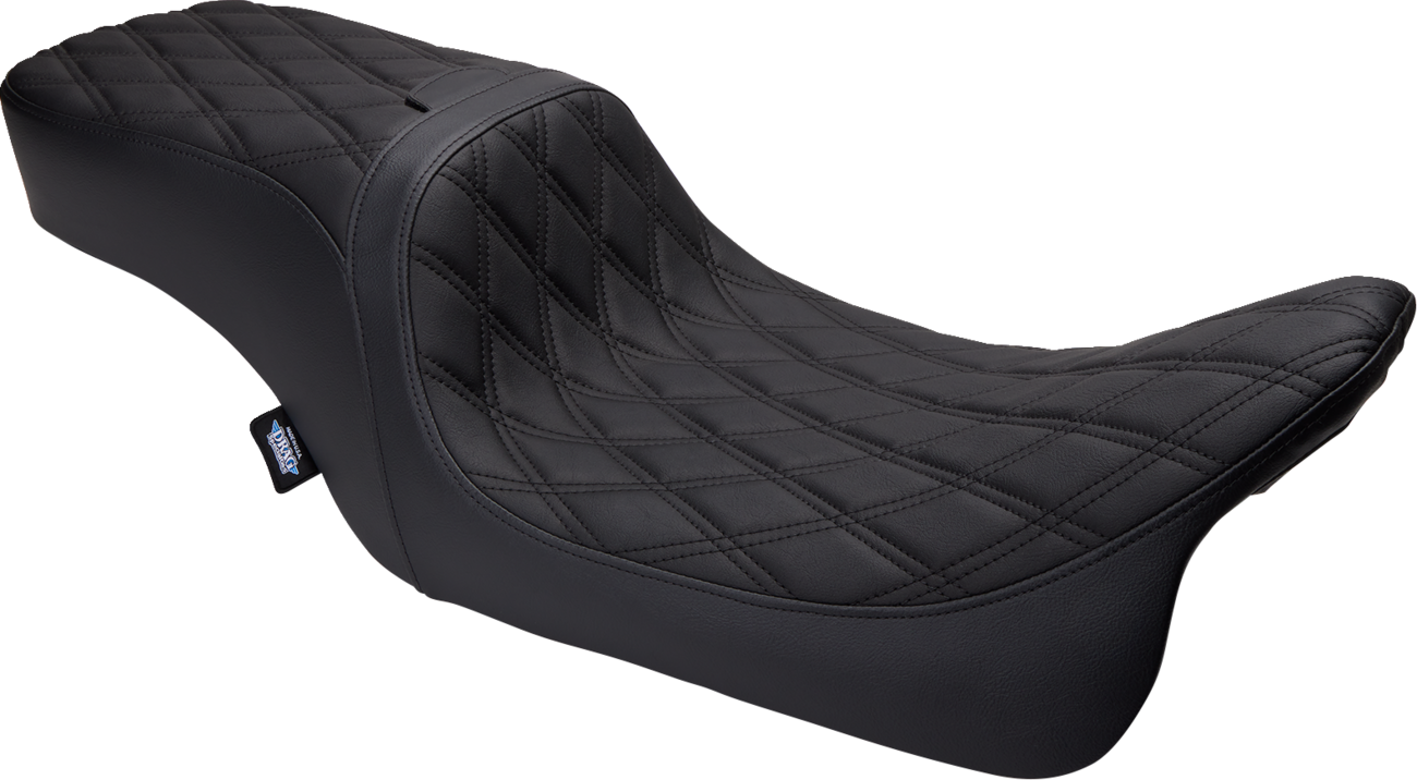 Drag specialties seats Predator 2-Up Seat - Vinyl - Double Diamond - w/o Backrest - FLH/FLTR '08-'23 Harley Davidson