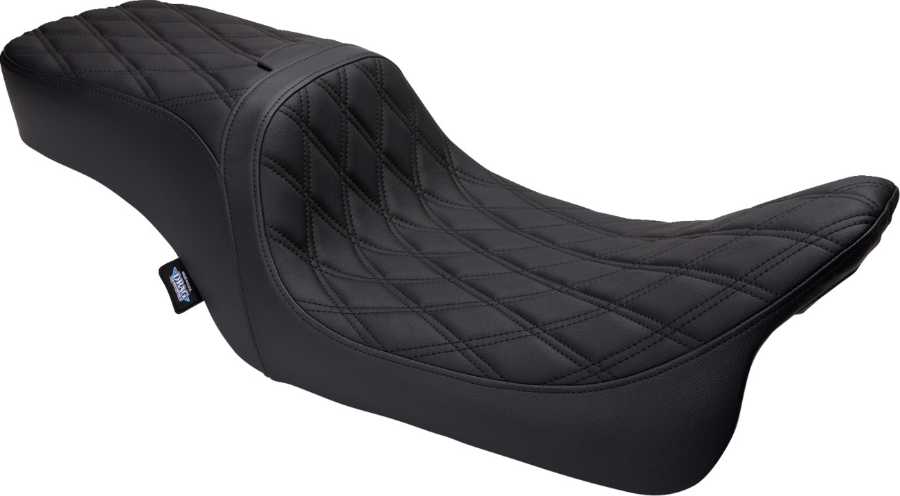 Drag specialties seats Predator 2-Up Seat - Vinyl - Double Diamond - w/o Backrest - FLH/FLTR '08-'23 Harley Davidson