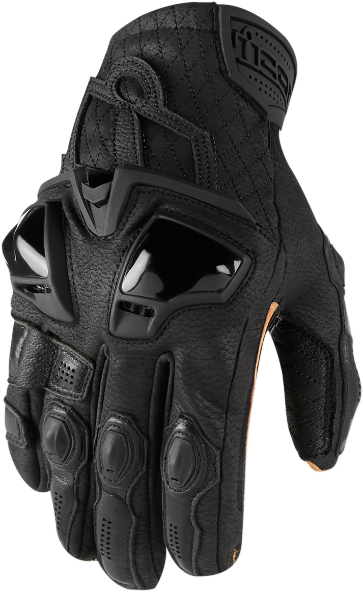 Icon Mens Hypersport Leather Dual Sport Motorcycle Riding Street Racing Gloves