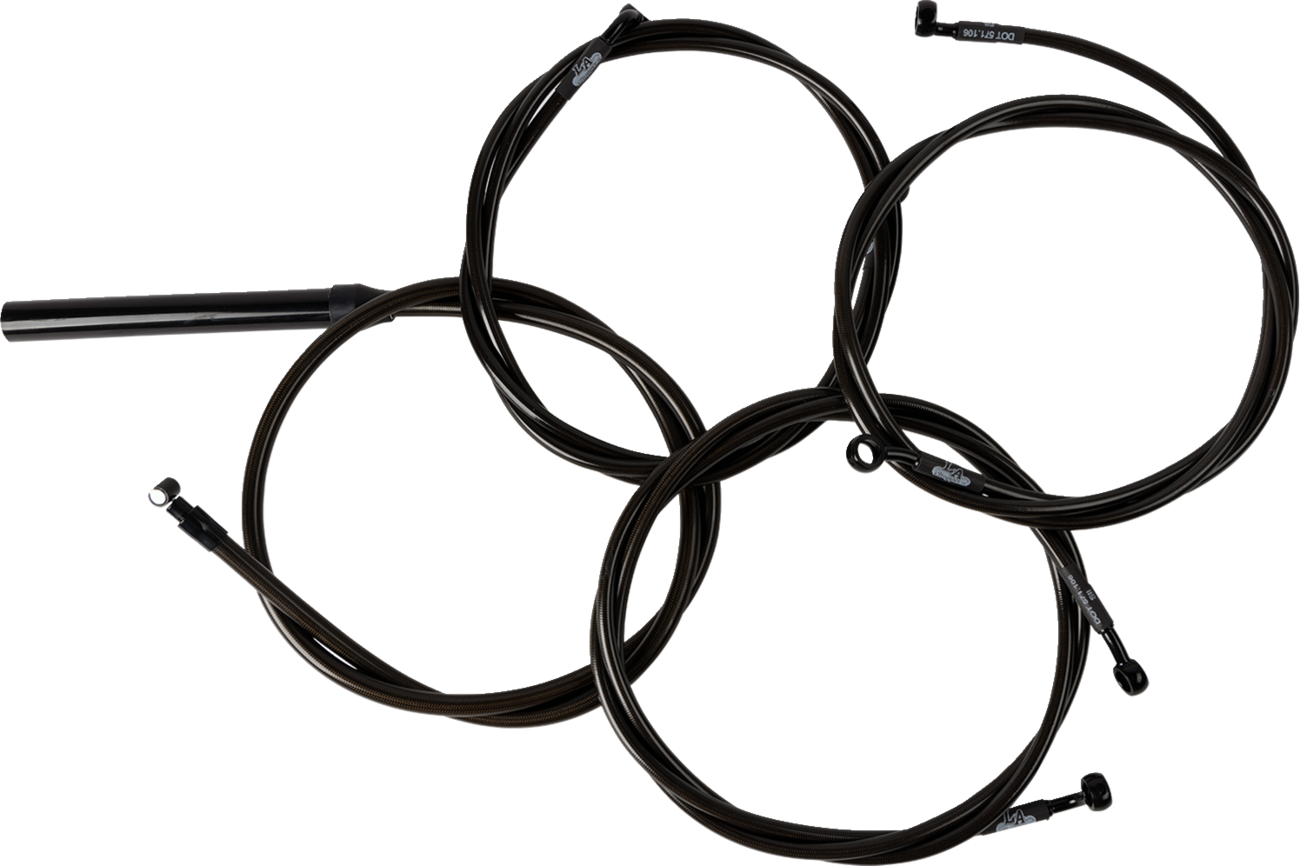 Complete Midnight Braided Handlebar Cable/Brake Line Kit — Standard